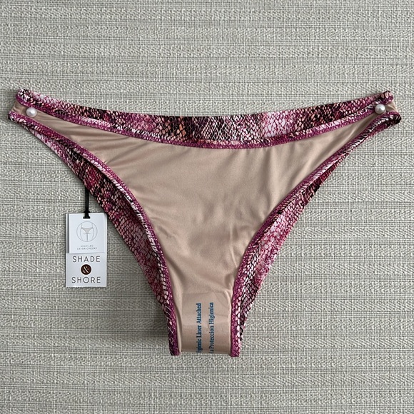 Shade Shore High Leg Extra Cheeky Bikini Bottom Pink Snake Swinsuit Womens S 4 6 - Picture 7 of 17